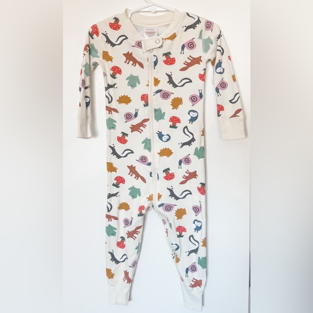 Hanna Andersson 2-Way Zip Sleeper 100% Organic Cotton Woodland Creatures Size 2T